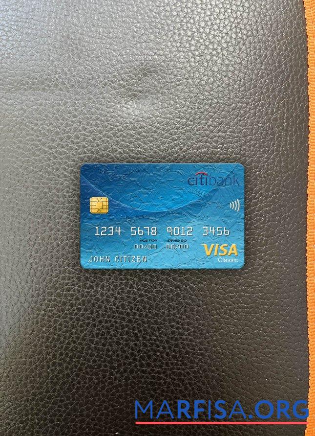 Blank Italy Citibank visa classic card photolook front download for verification